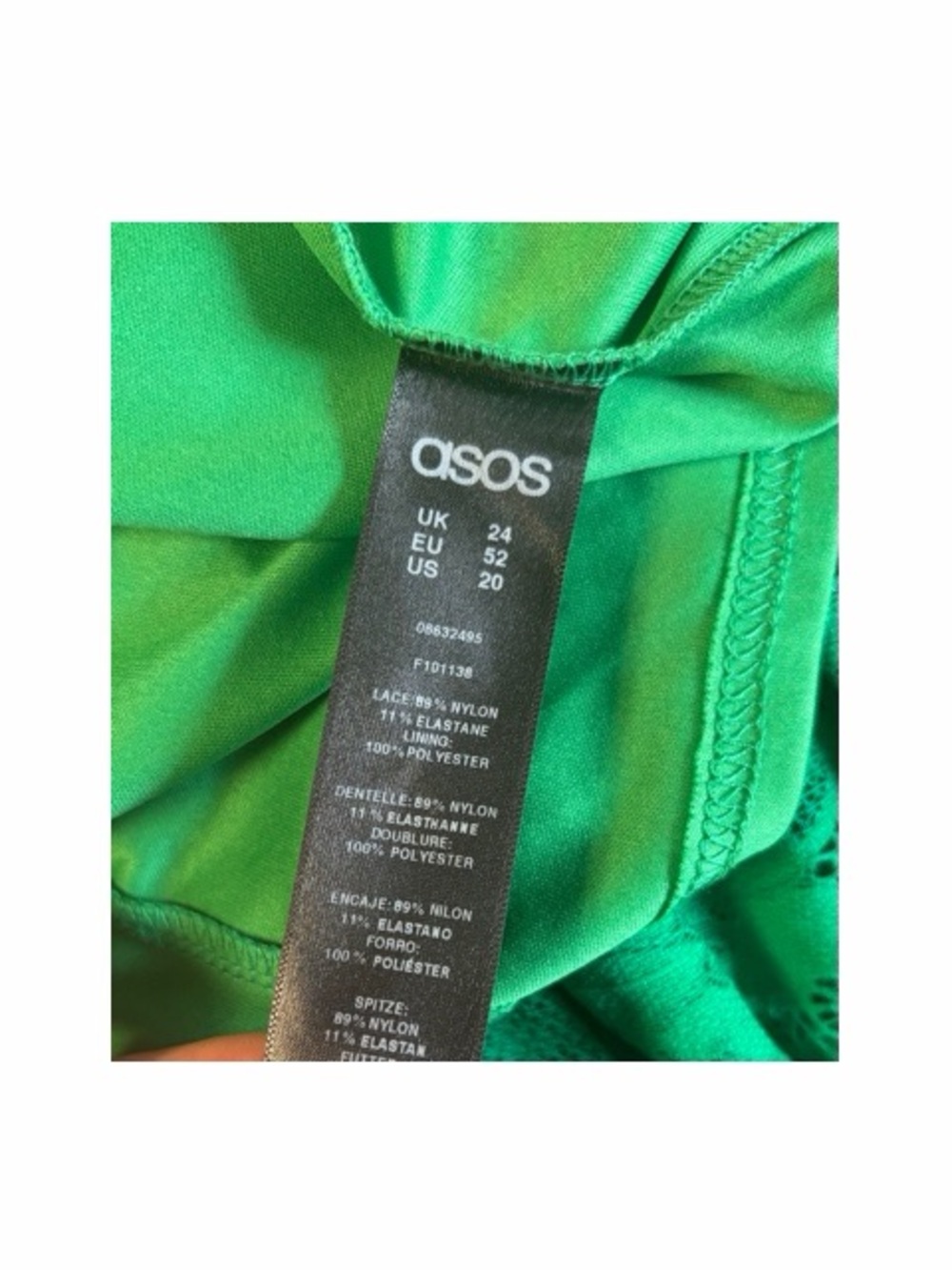 ASOS Midi Length Tea Ruffle Dress In Green - Picture 6 of 8